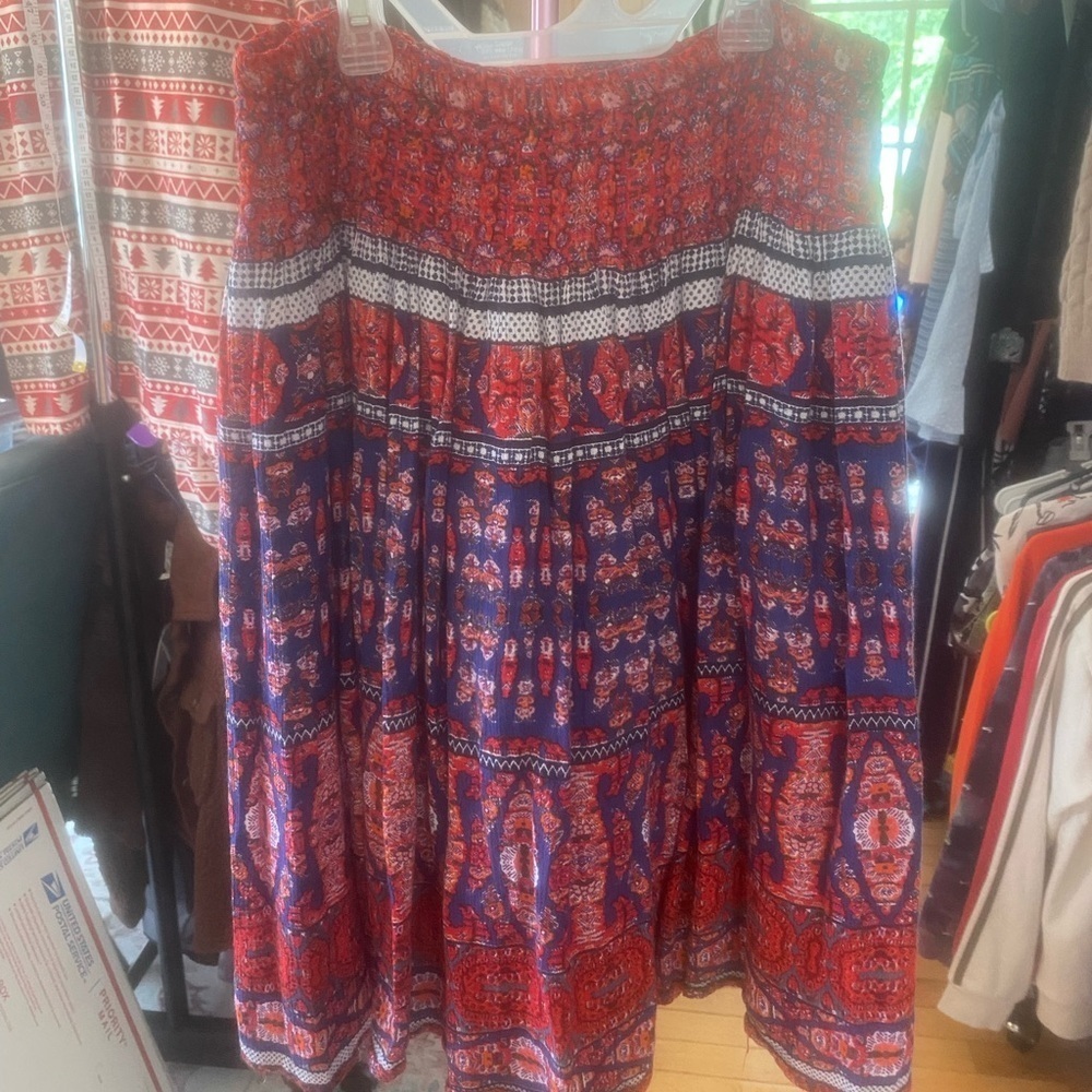 Bohemian Red and Blue Women's Skirt #0091 - Picture 2 of 5
